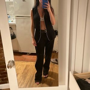 Women’s Black Vintage Button Vest